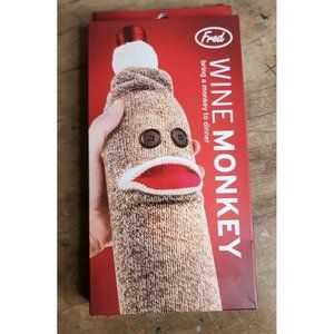 New Fred WINE MONKEY Sock Monkey Bottle Bag Caddy - "Bring a Monkey to Dinner"